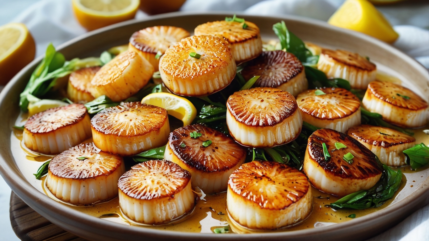 Golden Seared Scallops