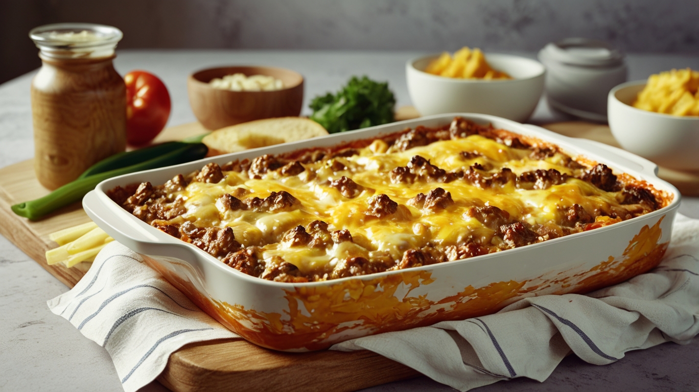 Low-Carb Cheeseburger Casserole